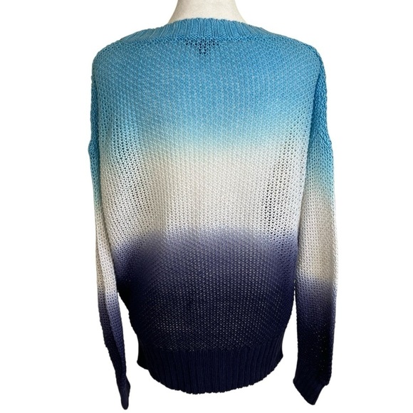 J. Crew Dip Dyed Beach Sweater Linen Crewneck Open Knit Coastal Relaxed Resort S - Picture 11 of 16